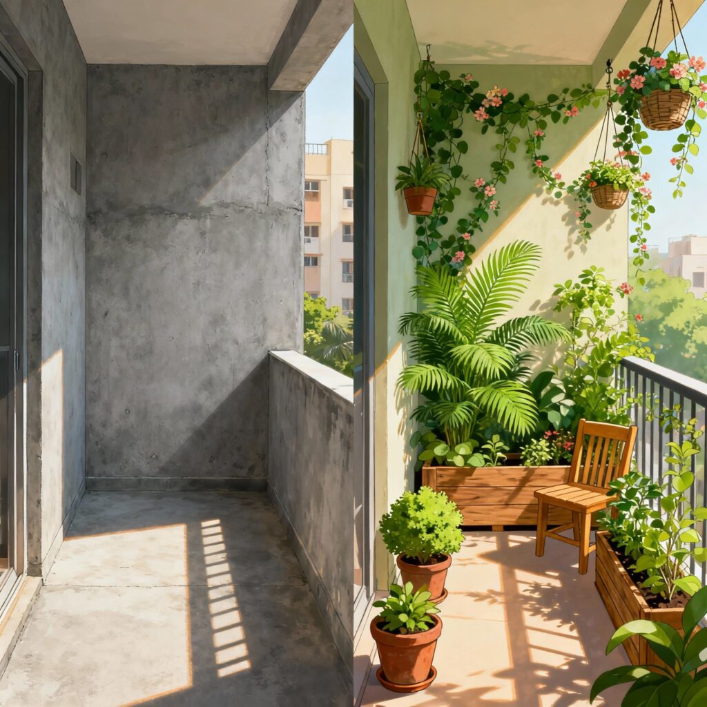 apartment balcony garden design ideas