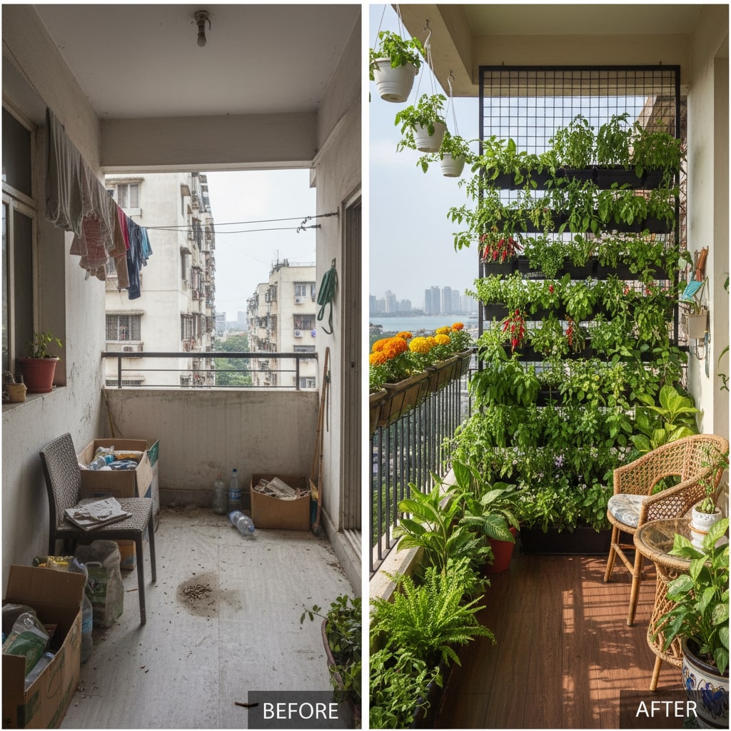 DIY vertical garden tower India