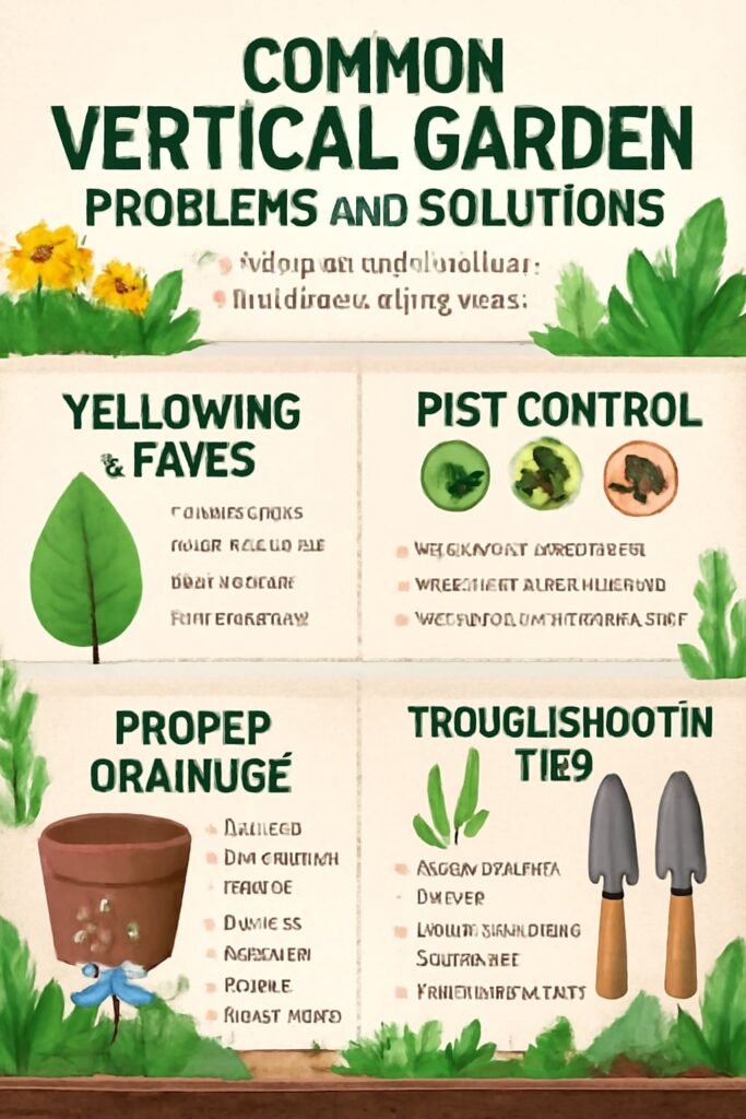  vertical garden problems solutions yellowing leaves pest control