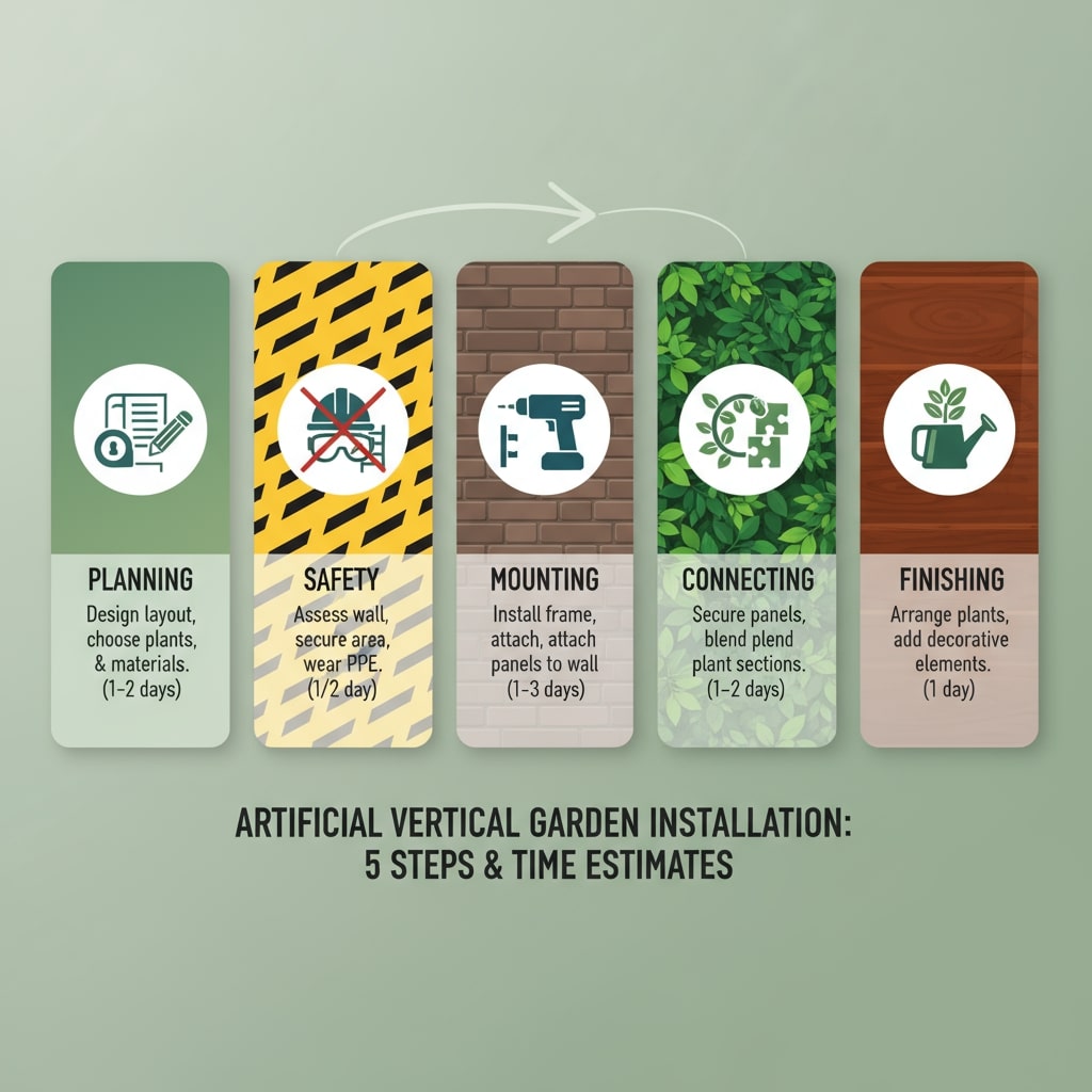 5 step installation timeline vertical garden guide