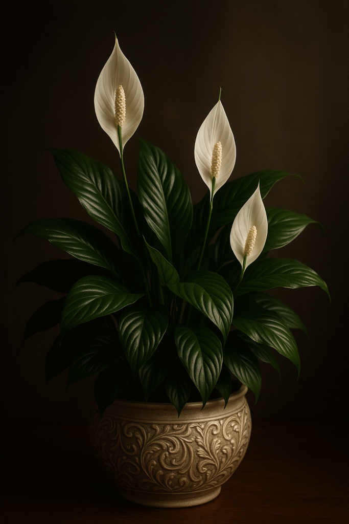 peace lily white flowers low light plant