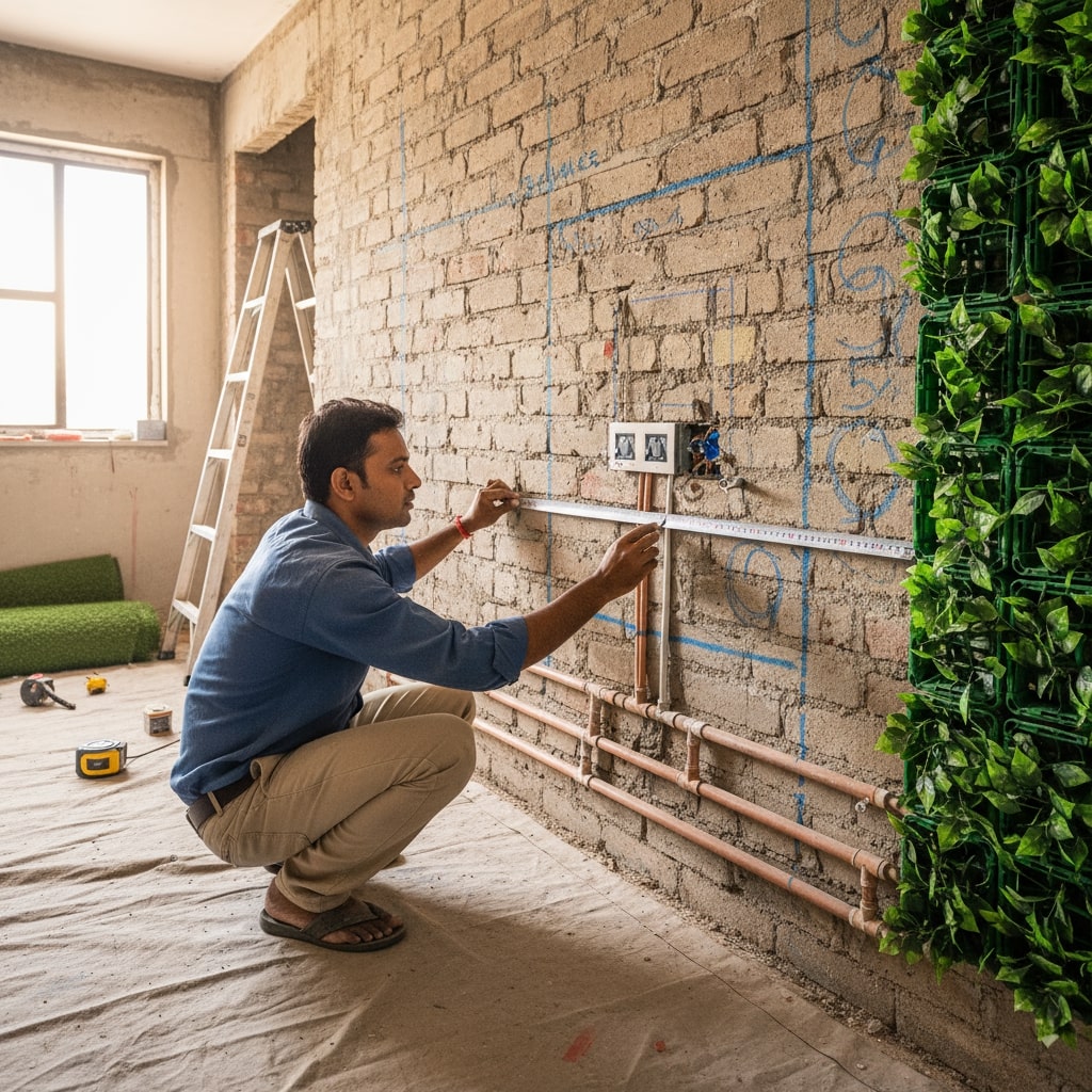 wall measuring marking obstacles installation planning