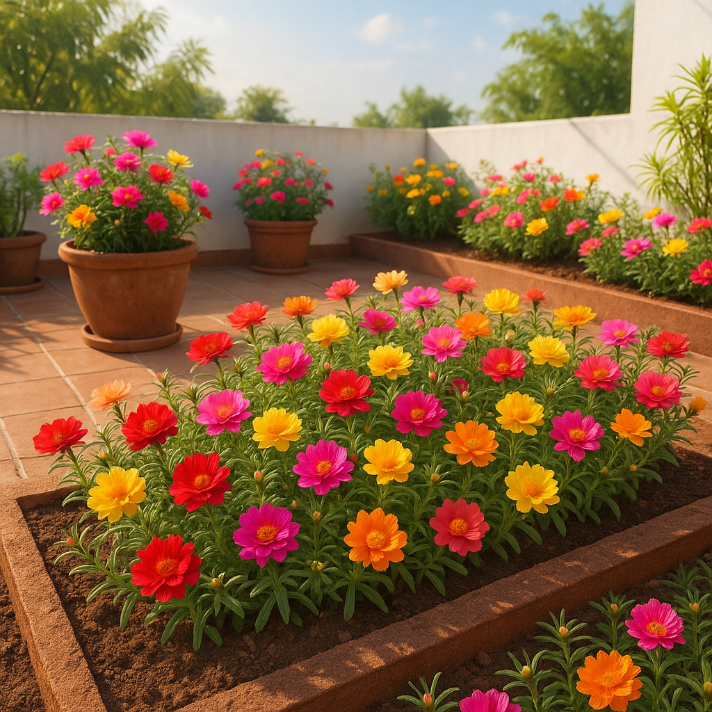 portulaca colorful drought tolerant flowers
