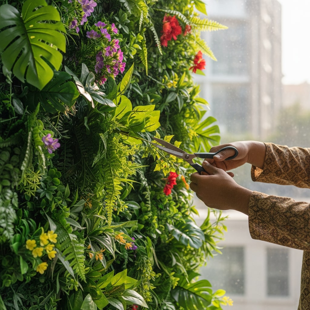 how to install artificial vertical garden
