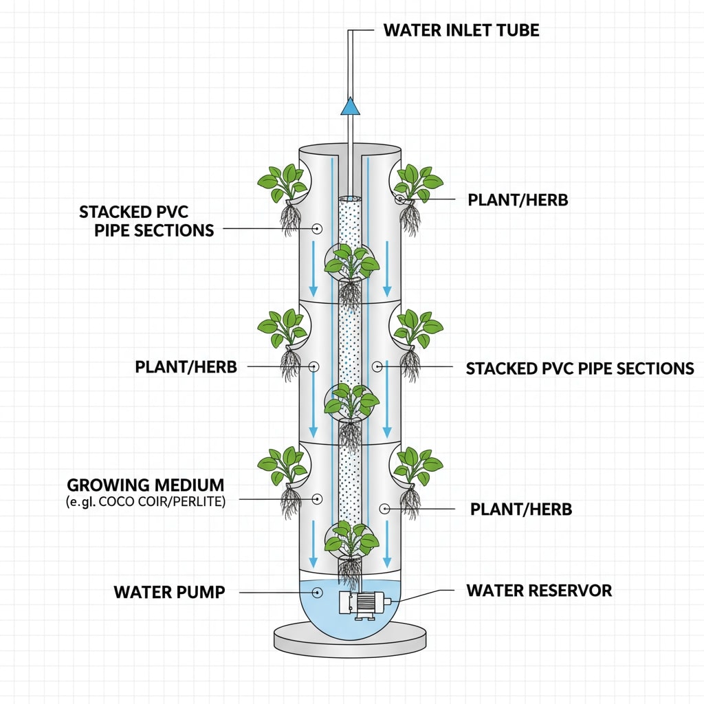 DIY vertical garden tower India
