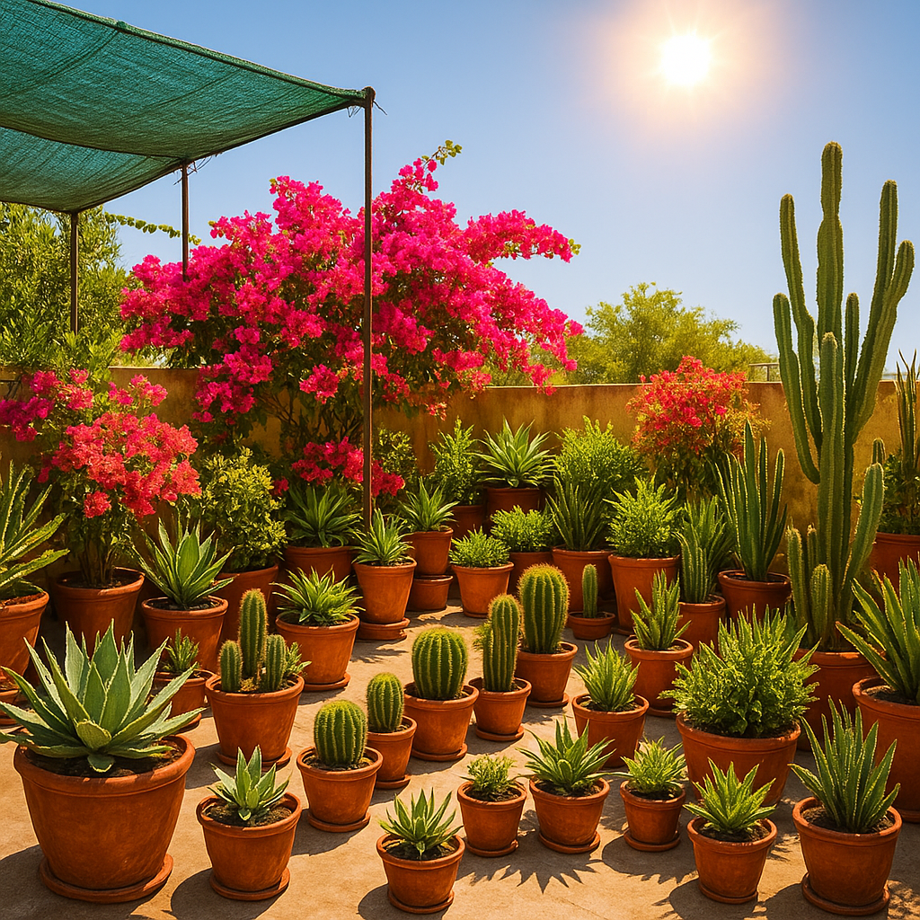 plants surviving 45C Indian summer heat