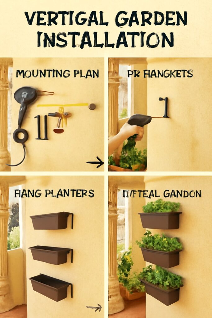 vertical garden installation guide wall mounting planters