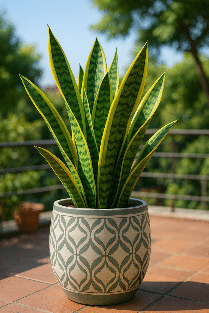 snake plant low maintenance terrace garden