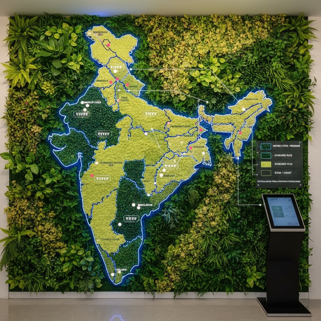 India pricing map artificial garden metro tier cities
