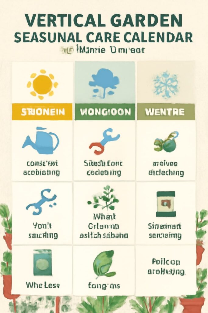vertical garden seasonal care calendar Indian climate