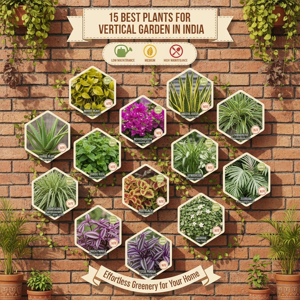 plants suitable for vertical garden in india
