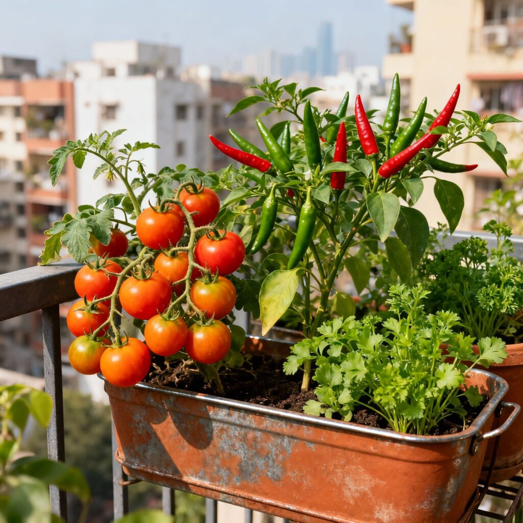 balcony fruit and vegetable garden