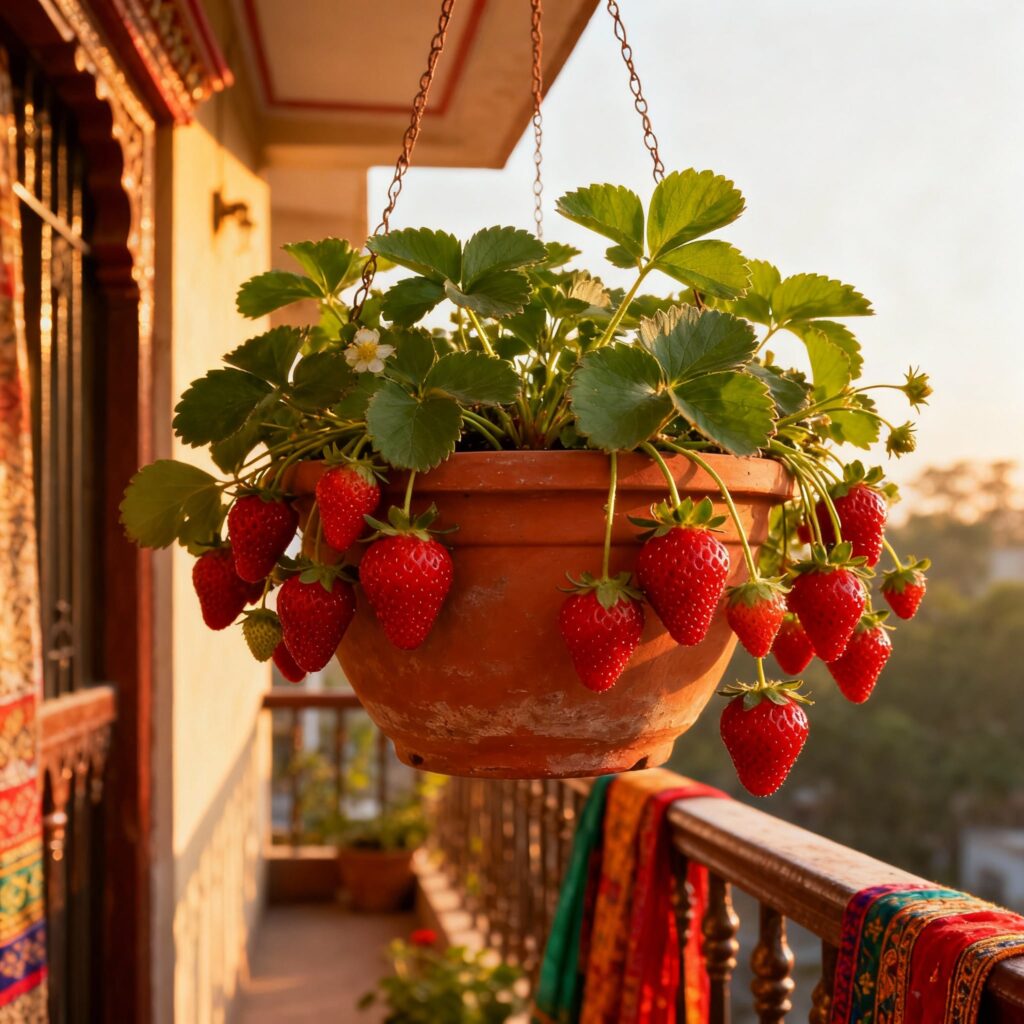 hanging strawberry plant care
