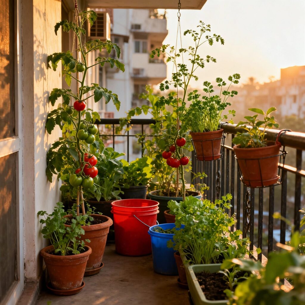 kitchen garden in small balcony