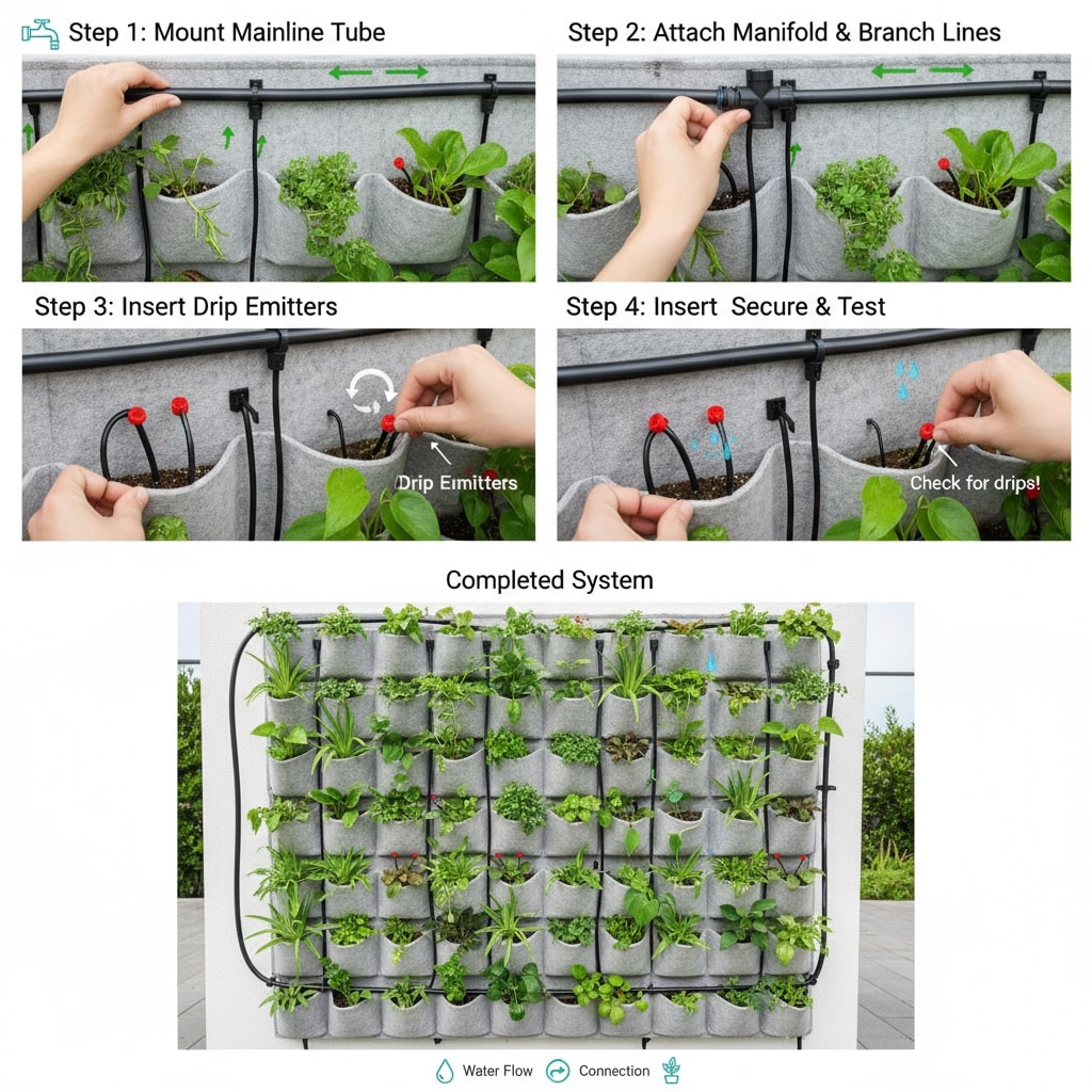 Which material is used to fill pots in a vertical garden
