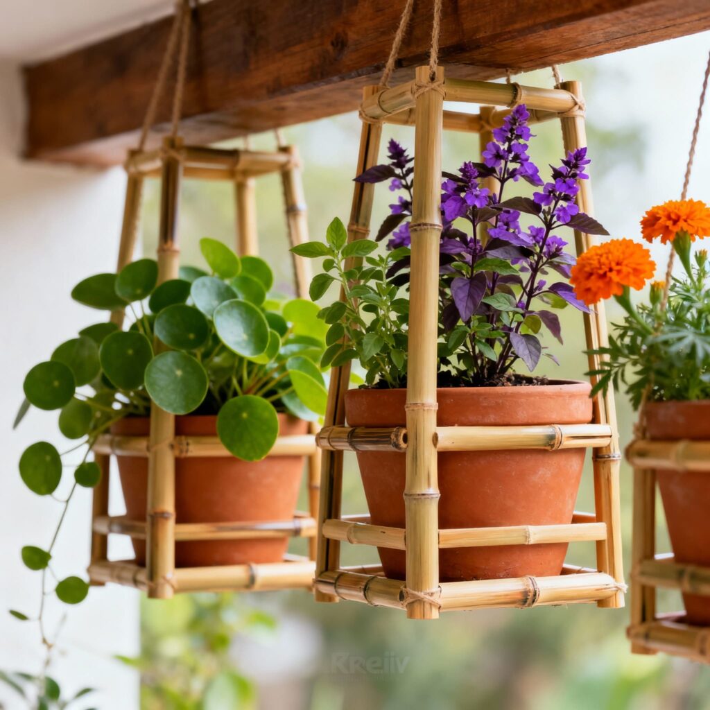 vertical bamboo planter ideas
