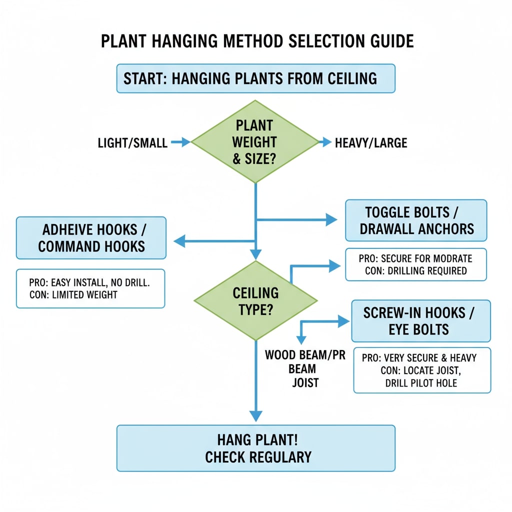 how to install ceiling hooks for plants
