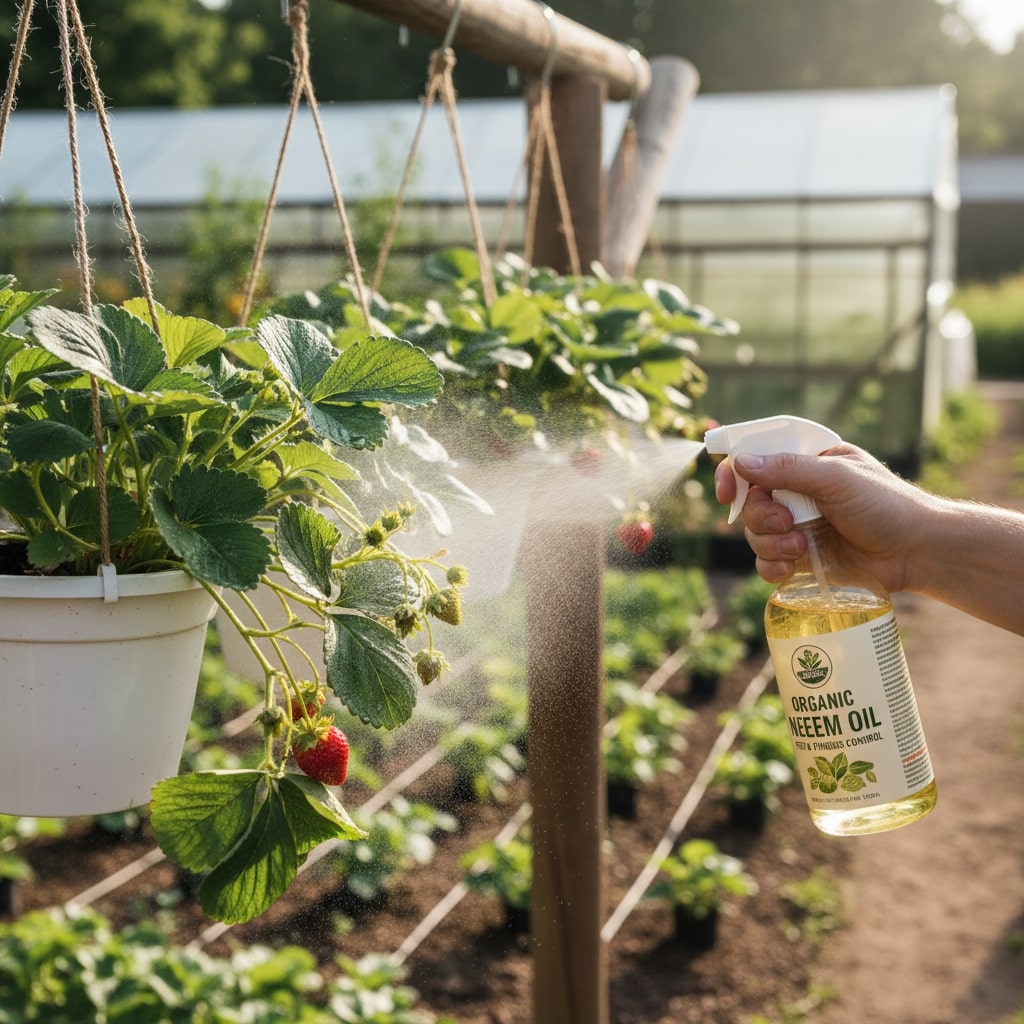 hanging strawberry plant care
