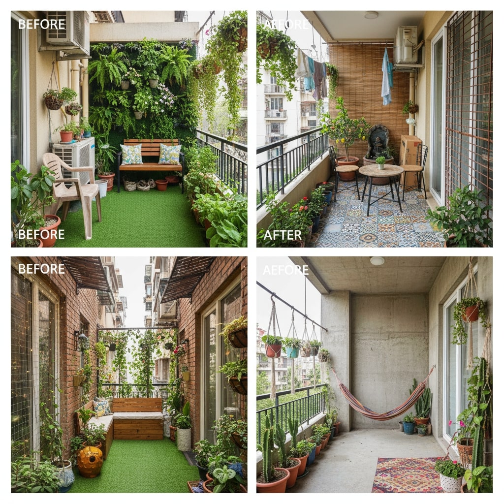 diy balcony garden decor india
