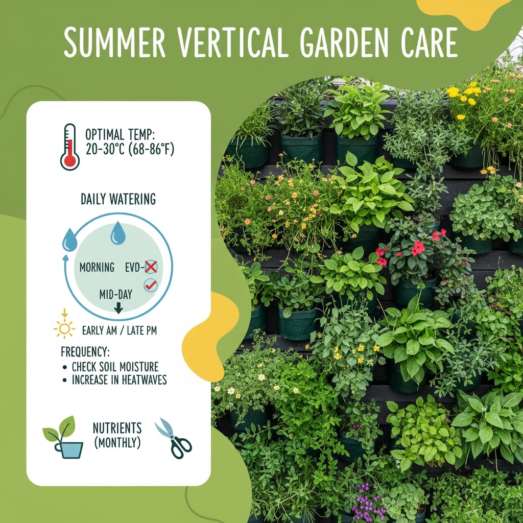 What should be checked periodically to maintain a vertical garden
