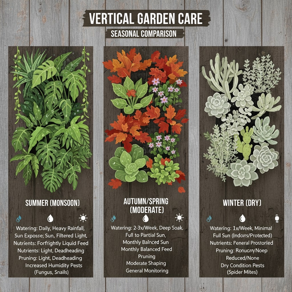 What is the purpose of the drip irrigation system in a vertical garden
