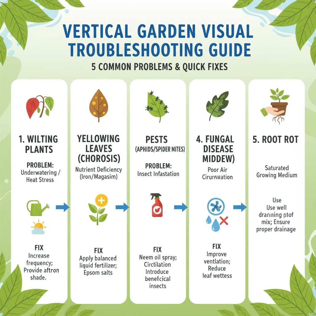 What is the purpose of the drip irrigation system in a vertical garden

