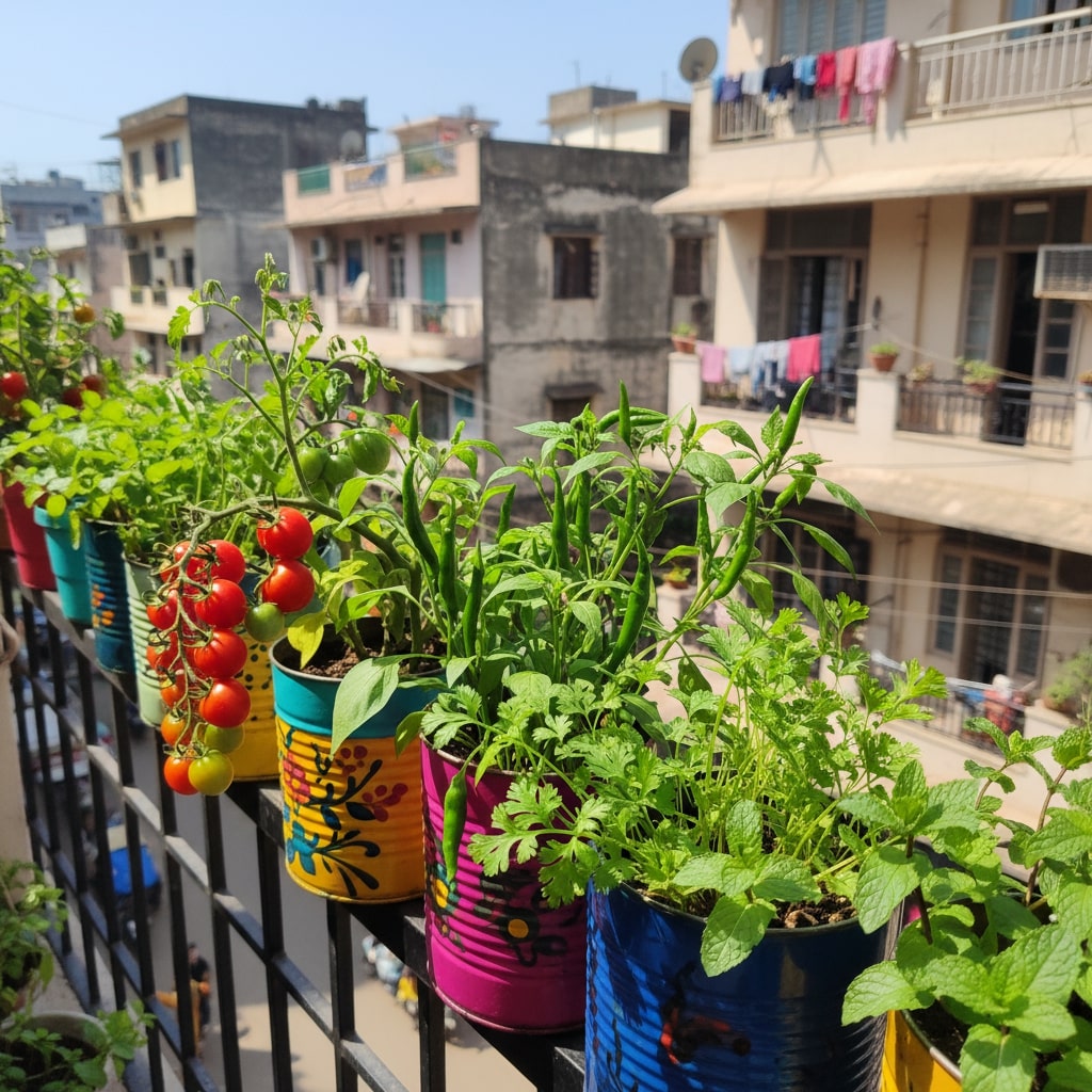 balcony fruit and vegetable garden
