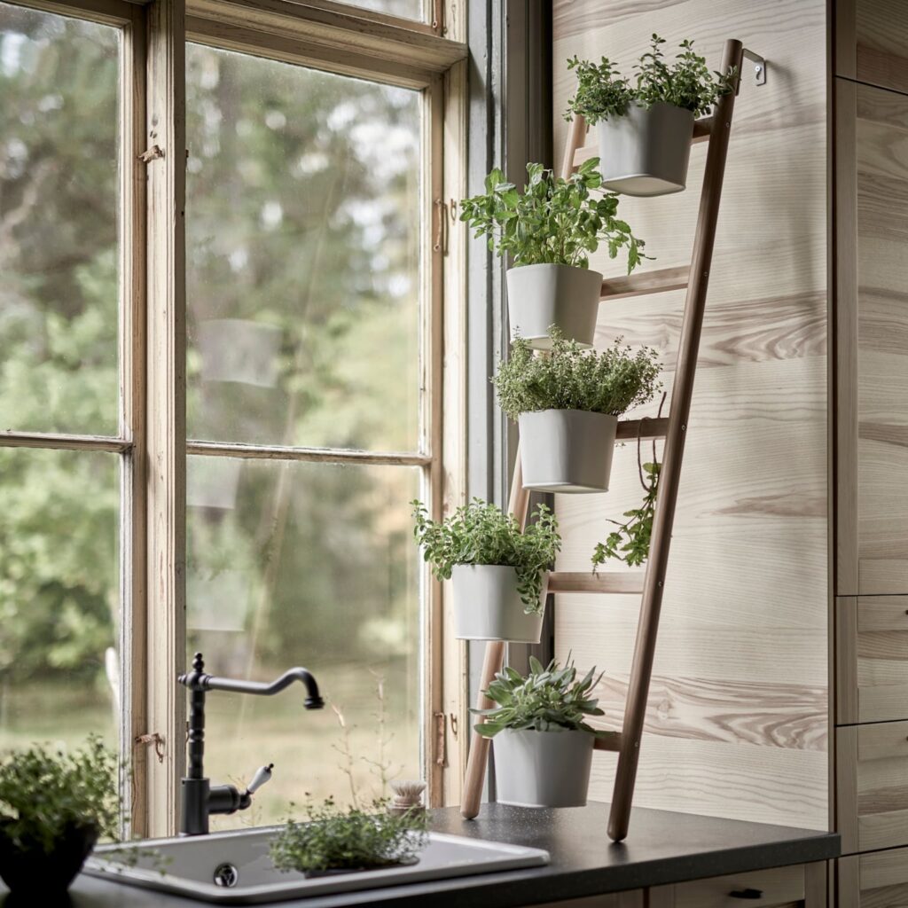 Wall mounted indoor herb garden ideas
