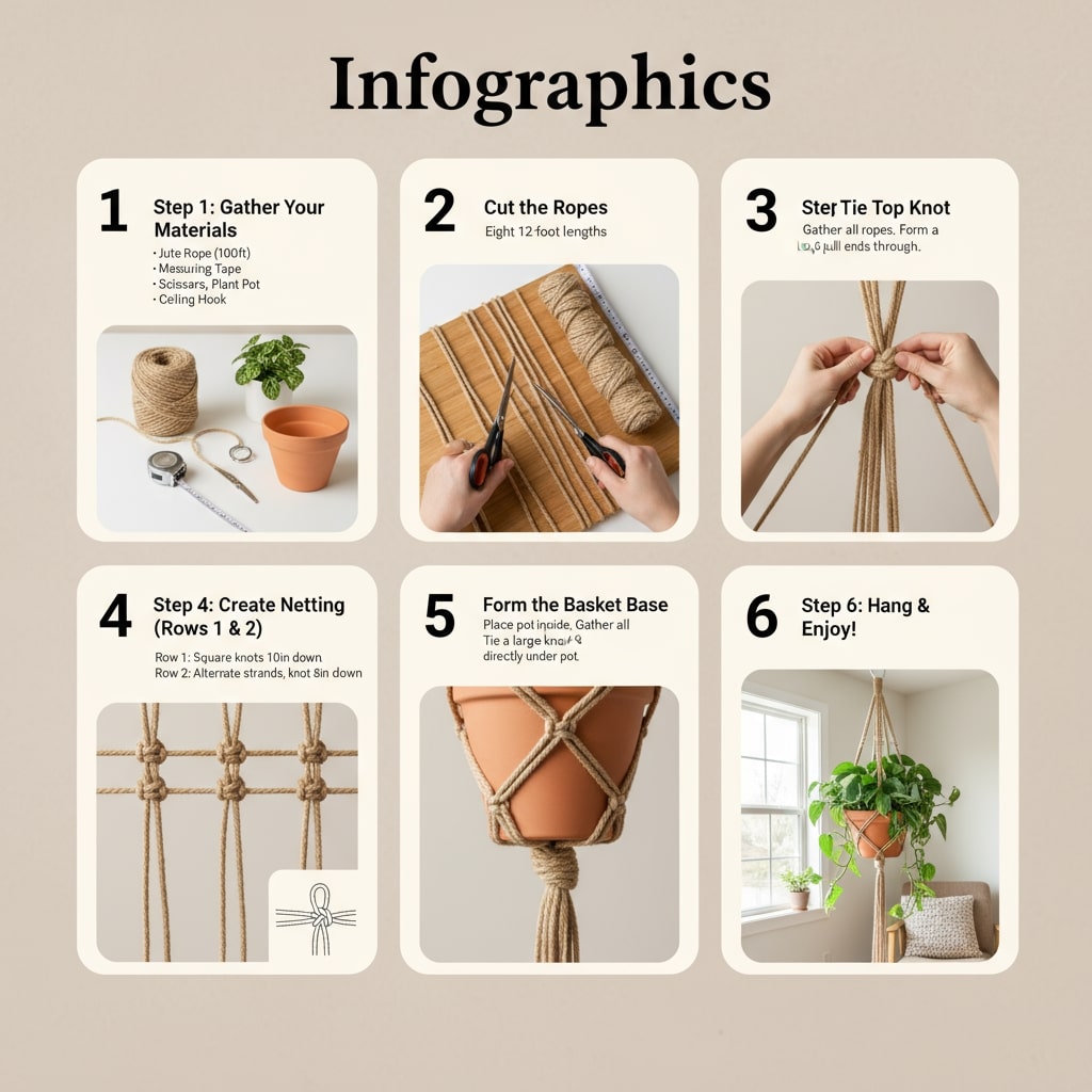 DIY jute hanging planter
