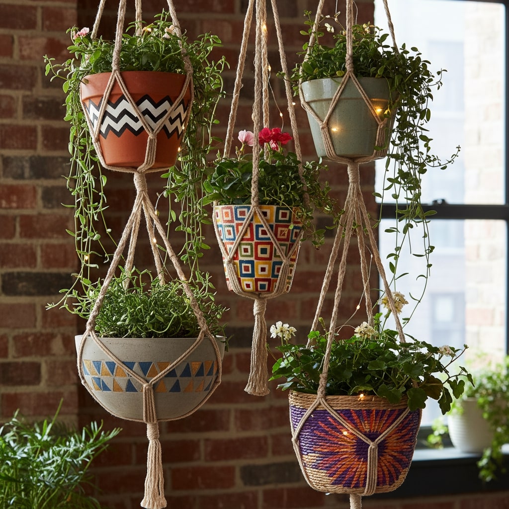 Easy hanging planter box tutorial for indoor plants
