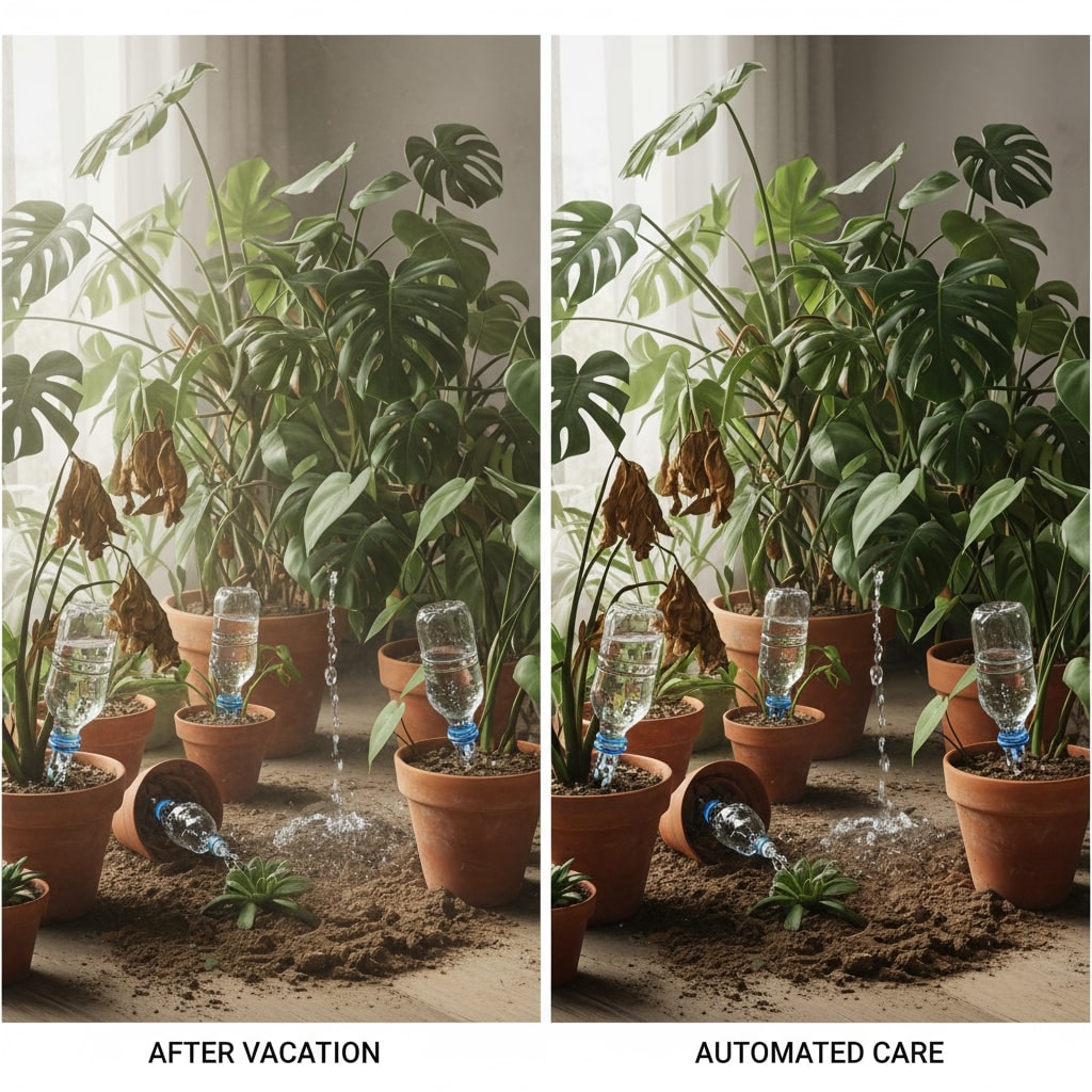 How to water plants while away for 2 weeks DIY
