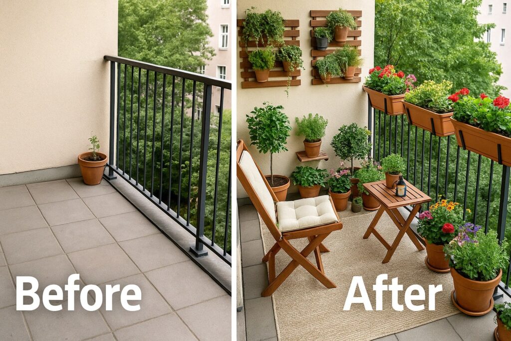 How to arrange plants in small balcony indoors
