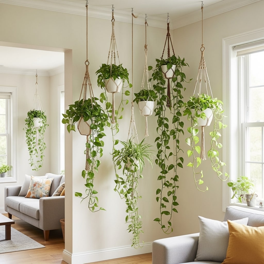 hanging wall planters indoor	
