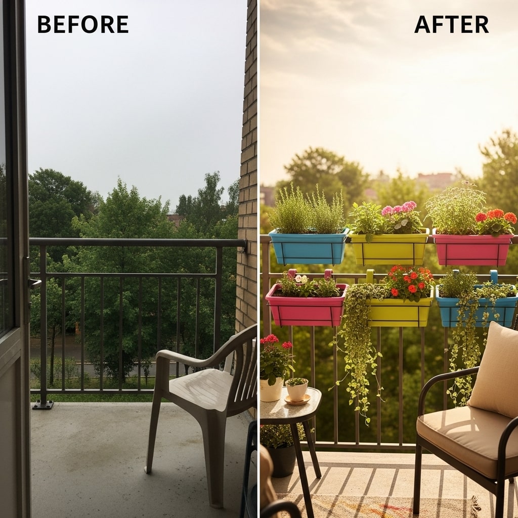 adjustable railing planter holder
