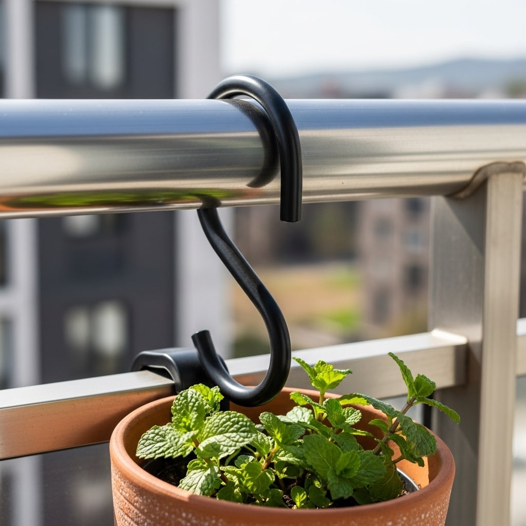 how to hang planters on balcony railing​
